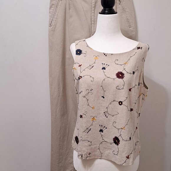 Embroidered Sleeveless Top with large back zipper - Picture 8 of 8